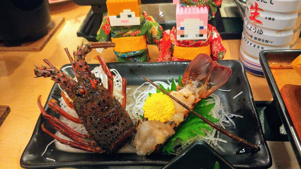 九十九里で食べた伊勢海老。温泉にも入ったよ!