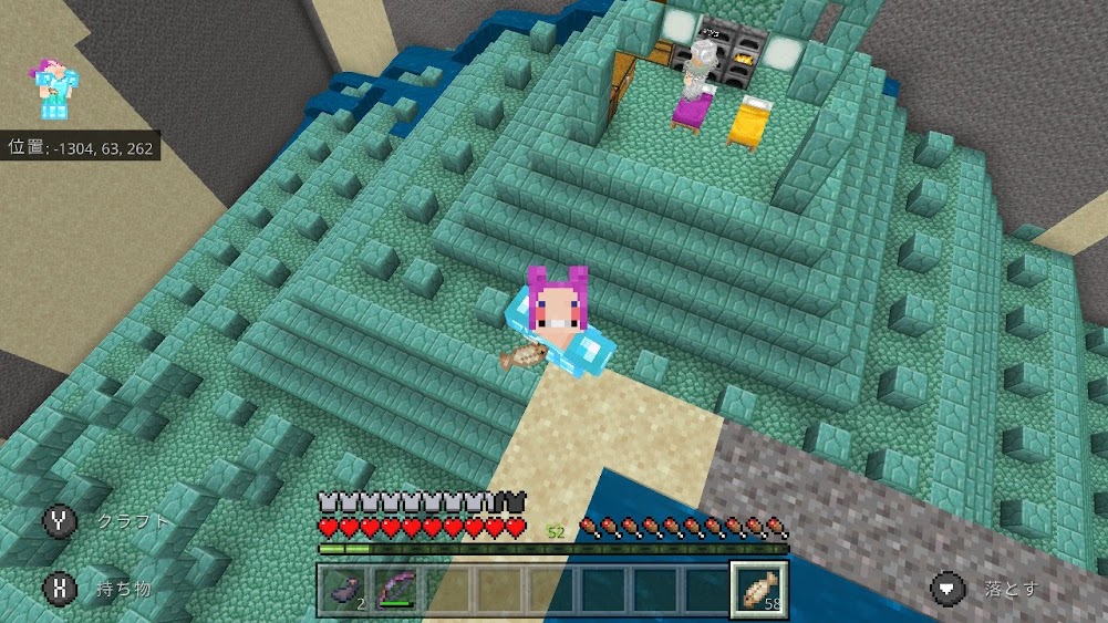 海底神殿の水を抜いているところ。なお完遂せず途中で放置した模様。