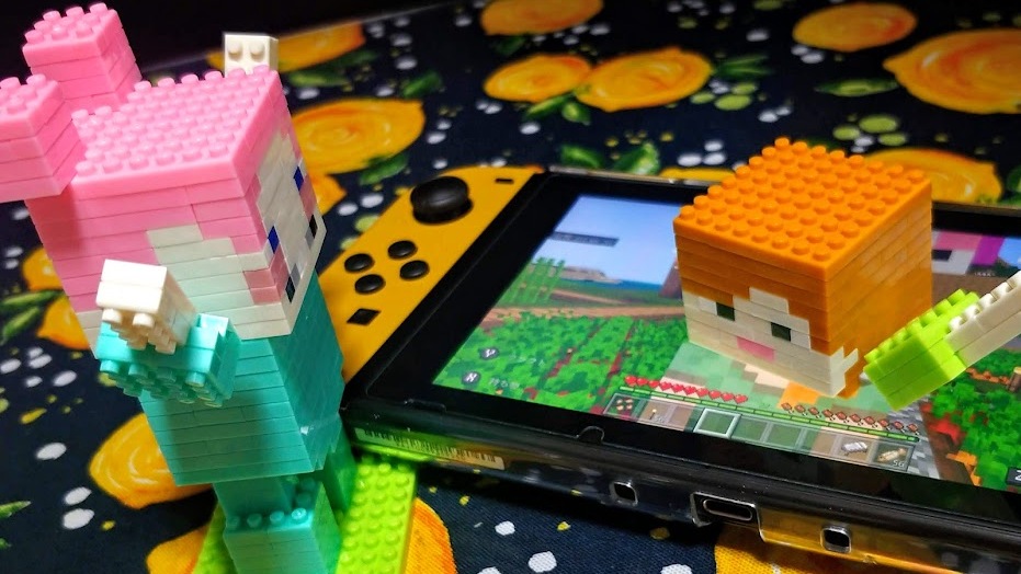 Switchから頭だけ出られた根岸。「にぎしさん、みー ちっと でし!」